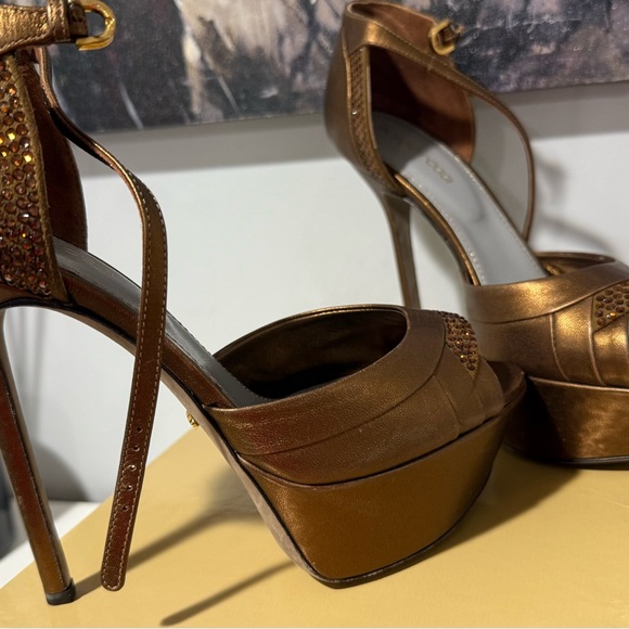 Sergio Rossi Bronze Platform Sandals